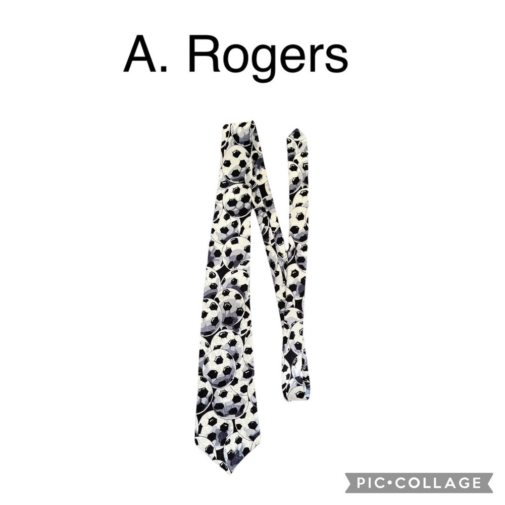A. Rogers vintage soccer ball silk Print Tie